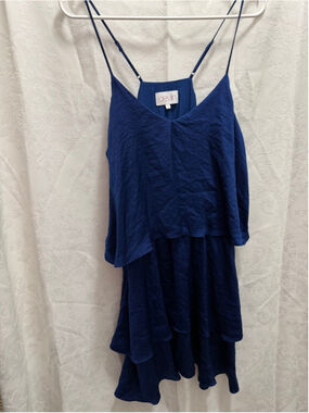 Women's Devlin Navy Tiered Mini Dress L